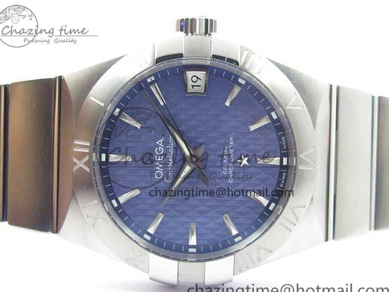 0323 SunProtective Constellation 38mm SS VSF 1:1 Best Edition Blue Textured Dial on SS Bracelet A8500 Super Clone 7917